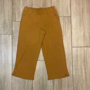 Pure Jill Linen Cotton Pull On Crop Pants Mustard Yellow XS Petite